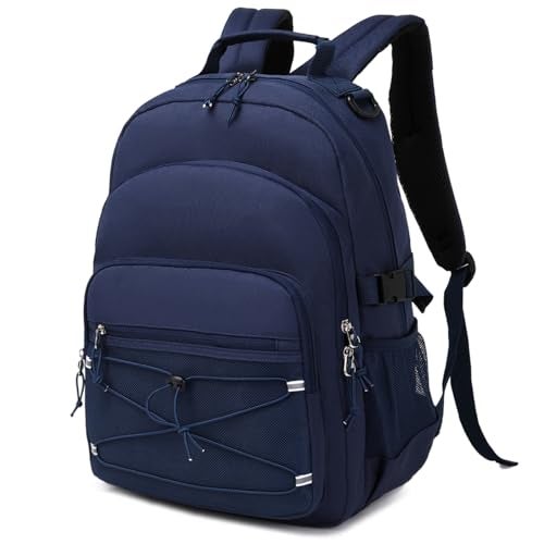 mygreen Backpack for Girls Lightweight Water Resistant Bookbag Casual Daypack Backpack for Teen Girl Travel School Backpack for High Middle School 16 Inch Dark Blue - Image 1