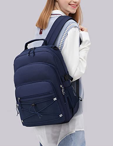 mygreen Backpack for Girls Lightweight Water Resistant Bookbag Casual Daypack Backpack for Teen Girl Travel School Backpack for High Middle School 16 Inch Dark Blue - Image 3
