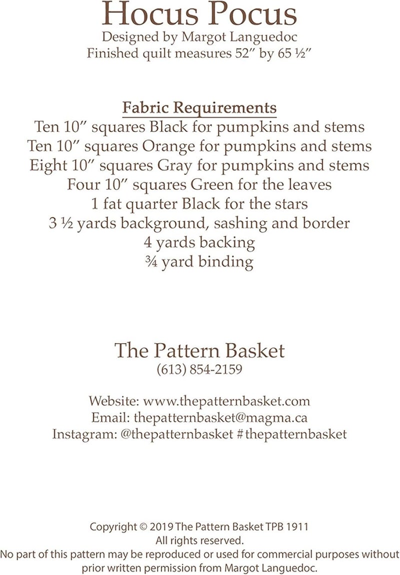 The Pattern Basket Hocus Pocus Quilt Pattern by - Image 2