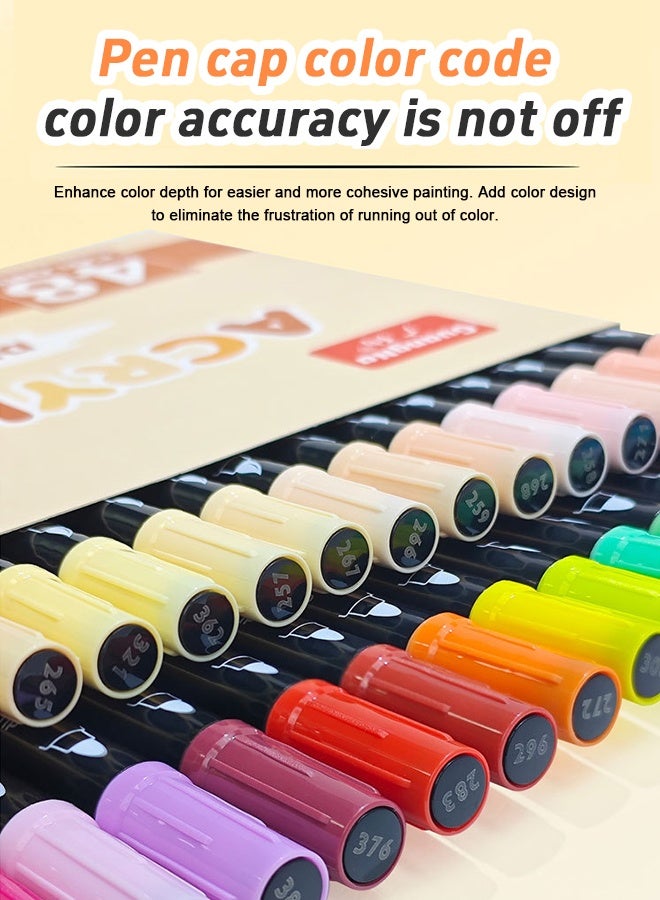 GuangNa 48 Colors Dual Tip Acrylic Paint Marker Pens Set, Multifunctional Acrylic Tips, Professional Acrylic Paint Pens for Wood, Canvas, Rock Painting, Glass, DIY Crafts Art Supplies - Image 5