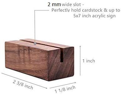 NJ OVERSEAS NJ Natural Wood Place Card Holder length 6 cm, Rustic Table Number Holder, Wood Photo Holders, Wedding Party Table Name, Surprise Card Holder: 12 Pcs - Image 2