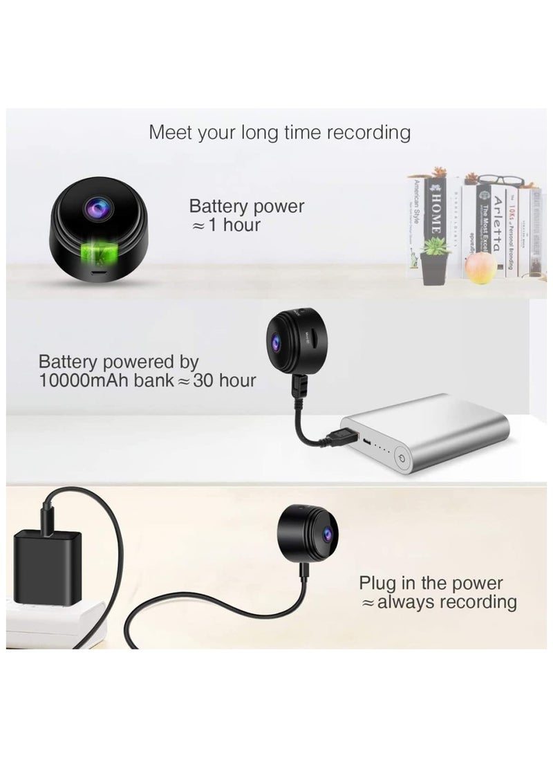 DUSALA A9 Mini Wireless WiFi Security Camera – HD 1080P Compact Surveillance Camera with Night Vision, Motion Detection, Loop Recording – Smart Network Monitor for Car, Home, Office & Indoor Use – Portable Mini Cam (One Size, Black) - Image 3