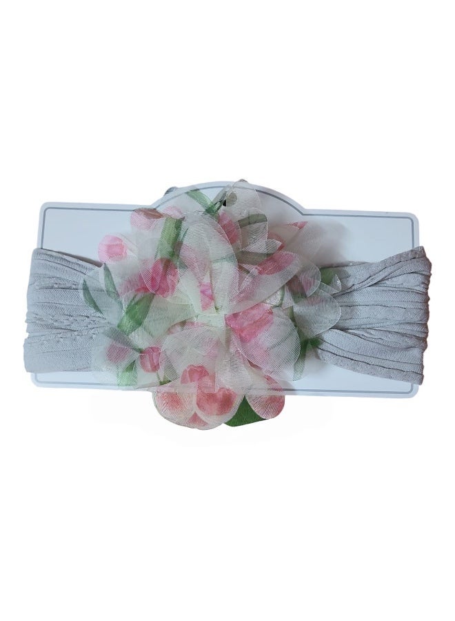 Kids fabric headband with a soft tulle flower, lightweight, comfortable, and perfect for daily wear and special occasions.Available in multicolour - Image 1