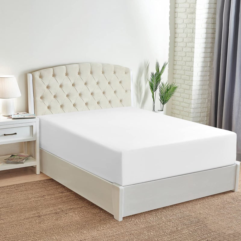 Mellanni Extra Deep Pocket Queen Fitted Sheet - Iconic Collection Bedding Sheets with up to 21 inch Deep Pocket - Soft & Cooling - Fade & Stain Resistant - 1 PC (Queen, White) - Image 2