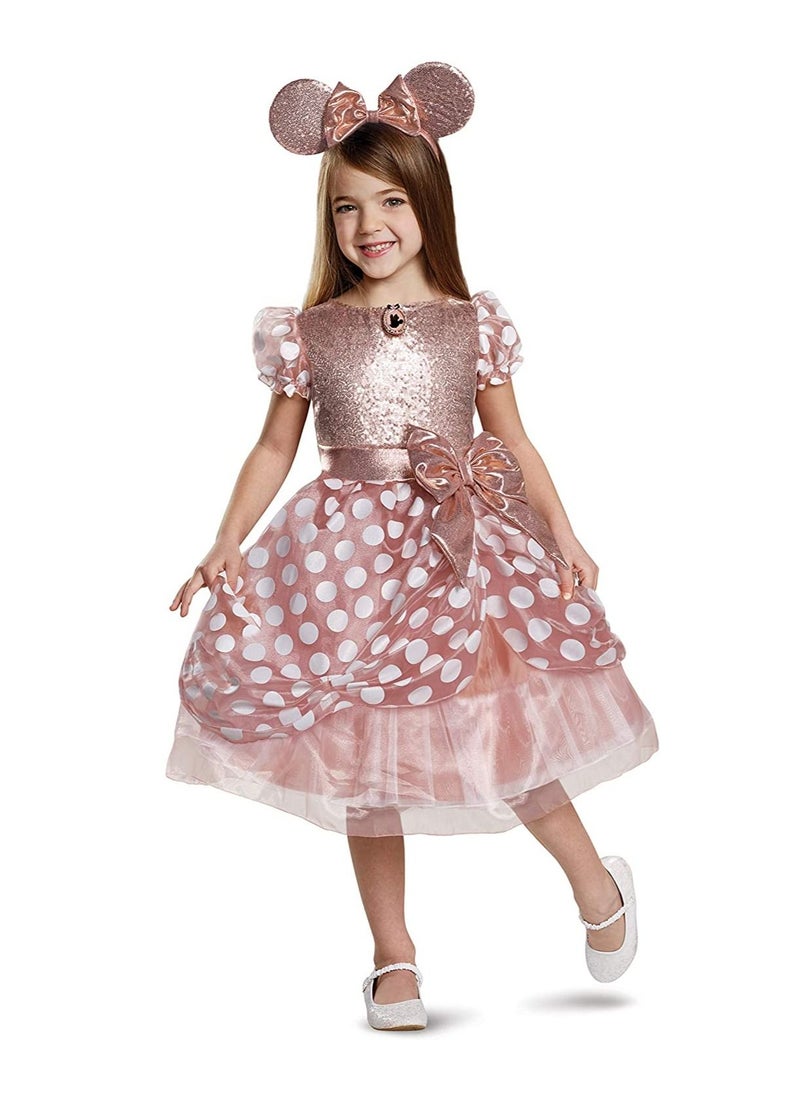 Disguise Child Minnie Mouse Rose Gold Deluxe Costume  - Image 1