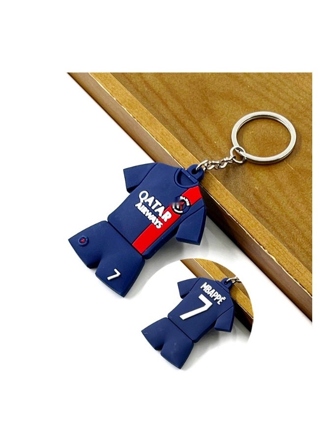 Generic Barcelona/Messi/Juve/Cristiano Ronaldo/Paris/Chelsea/Real Madrid Shirt Jersey Keychain Accessory Pendant Bag Chain Car Keychain Creative Gift for Unisex 