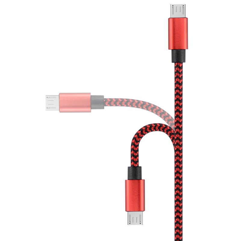 Smays Short Micro USB Cable 5-Pack, 1ft Braided Android Charging and Data Cord Bulk, Multi Color - Image 4