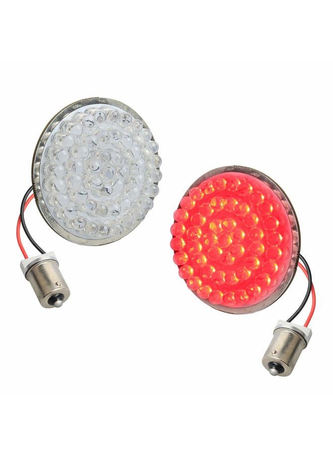 NTHREEAUTO 1156 Rear LED Turn Signals, 2 Inch Bullet Motorcycle Tail Lights Panel Compatible with Harley Sportster, Dyna, Street Glide, Road King, Softail - Image 1