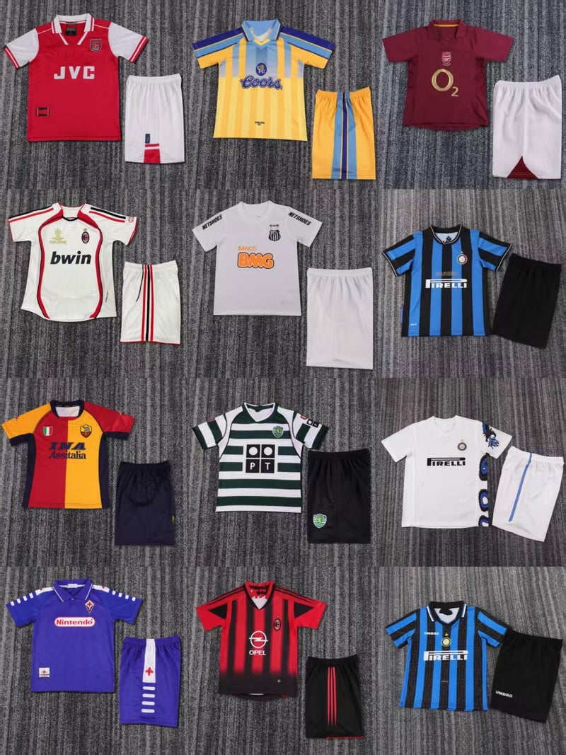 Vintage Kids Jersey Ac Inter Arsenal Chelsea Fiorentina Santos Roma Home And Away Football Suit - Image 3