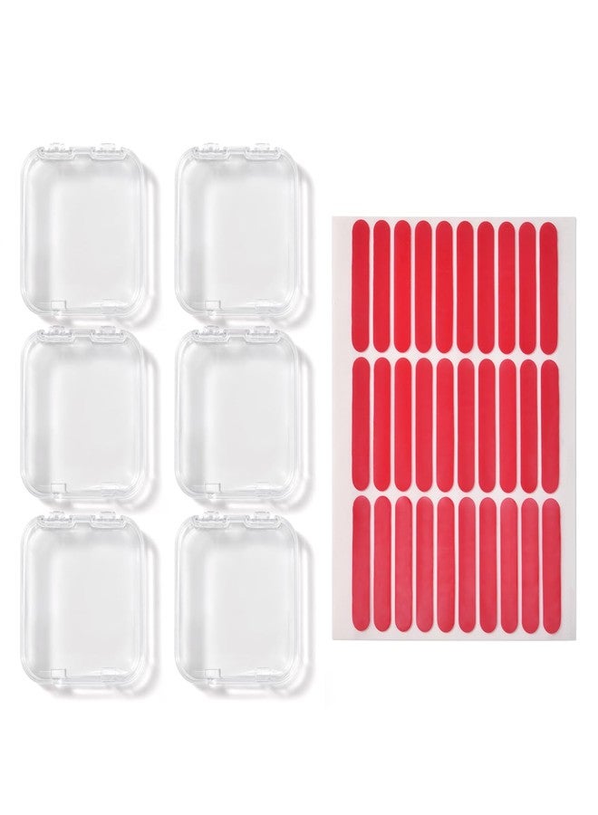 Rolabling 6 Pcs Clear Nail Organizer Box & 30 Pcs Adhesive Tape Press On Nails Storage Case for Salon False Nail Display Nail Business Supplies Nail Packaging Fake Nail Holder - Image 1