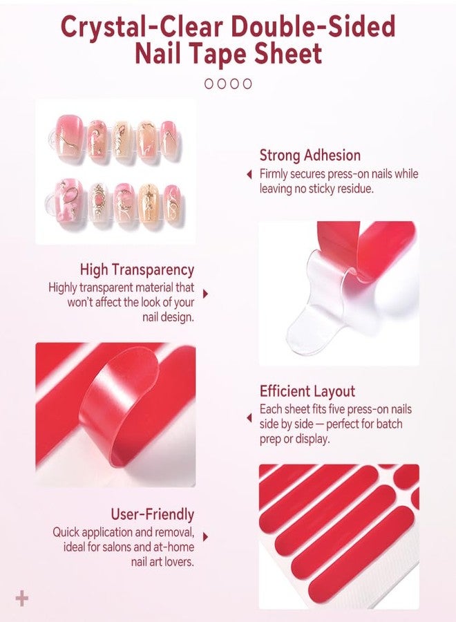 Rolabling 6 Pcs Clear Nail Organizer Box & 30 Pcs Adhesive Tape Press On Nails Storage Case for Salon False Nail Display Nail Business Supplies Nail Packaging Fake Nail Holder - Image 3