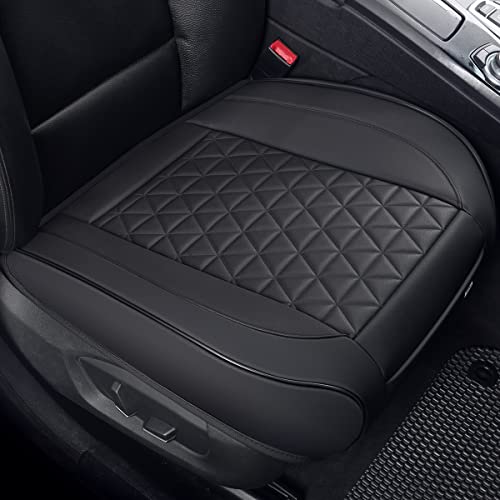 Black Panther Luxury Faux Leather Car Seat Cover Front Bottom Seat Cushion Cover, Anti-Slip and Wrap Around The Bottom, Fits 95% of Vehicles - 1 Piece,Black - Image 1
