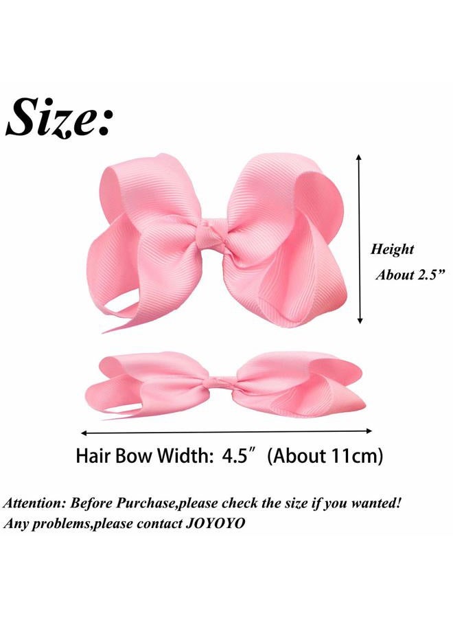 JOYOYO 40 قطعة من دبابيس الشعر على شكل bows بطول 4.5 بوصة، مشابك تمساح، دبابيس شعر من شريط جروجرين للفتيات، إكسسوارات شعر للأطفال الصغار والمراهقين (4.5 بوصة، 20 لون في أزواج) - Image 3