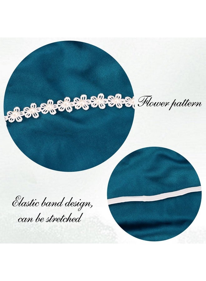 Vovii Adjustable Baptism Headband for Girl, White 15.75 inch Lace Baby Headband Baptism Hair Accessories for Girls, White Newborn Bow Flower Christening Hairband with Pearl for Toddlers Baptism - Image 4