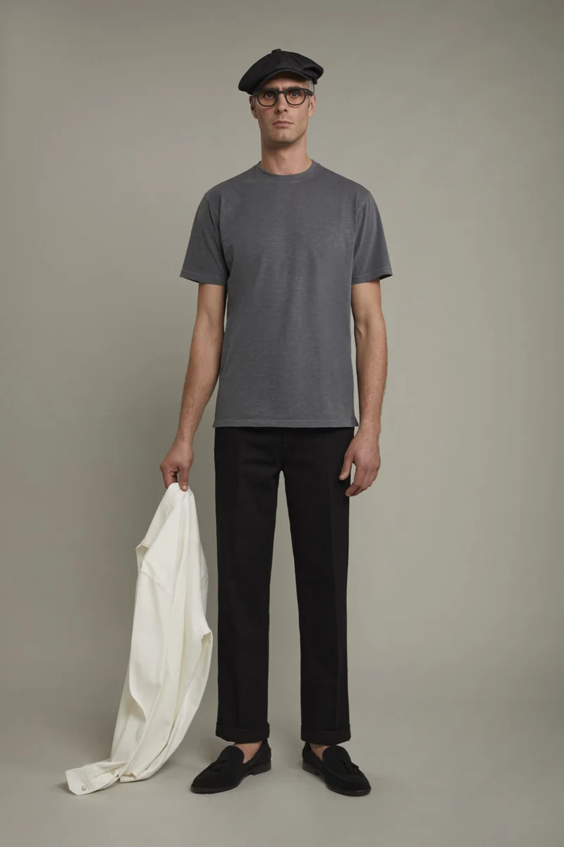 Men's round neck t-shirt 100% cotton - Anthracite