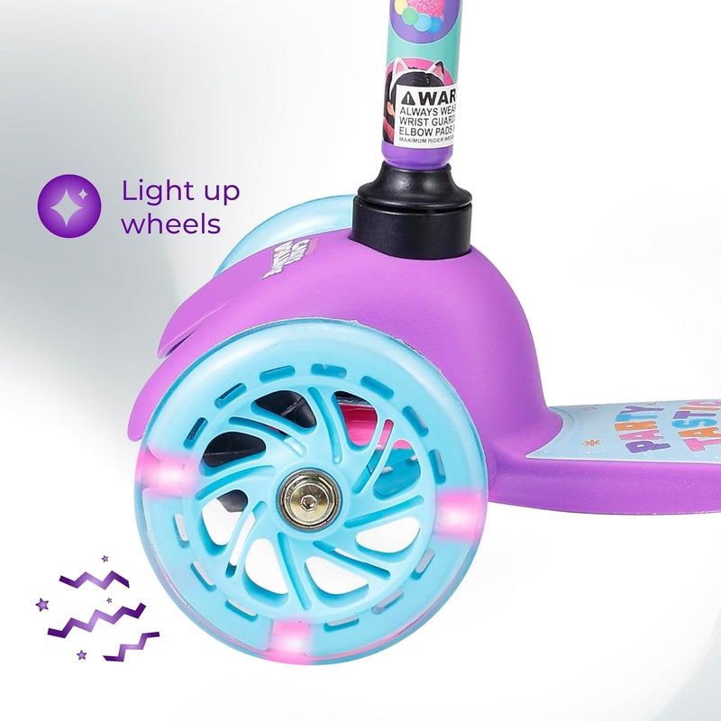VOYAGER Self Balancing Kick Scooter with Light Up Wheels, Extra Wide Deck, 3 Wheel Platform, Foot Activated Brake, 75 lbs Limit, Kids & Toddlers Girls or Boys, for Ages 3 and Up - Image 3
