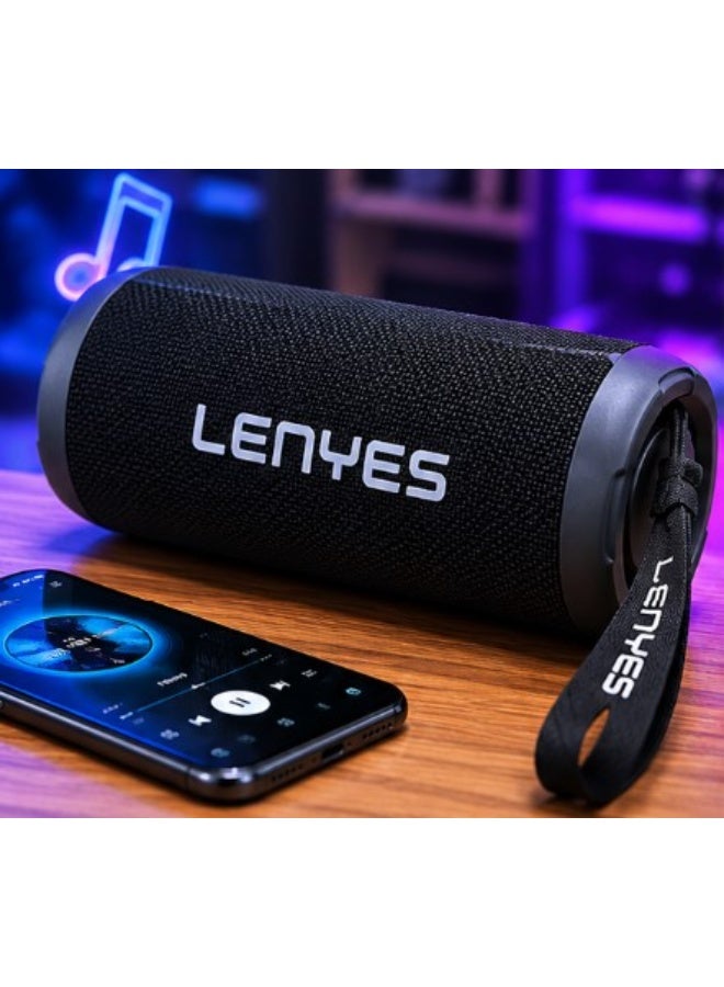 Lenyes S871 Portable Wireless Bluetooth Speaker with 3600mAh Battery, TWS, Deep Bass & Waterproof Design Black - Image 2