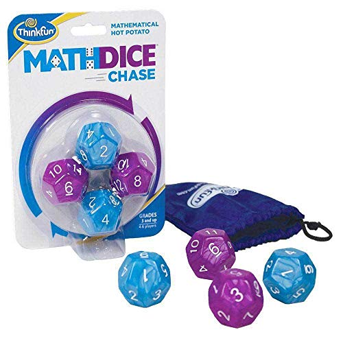 thinkfun لعبة ThinkFun Math Dice Chase - لعبة البطاطا الساخنة الرياضية الممتعة، اخترعها معلم رياضيات - Image 1