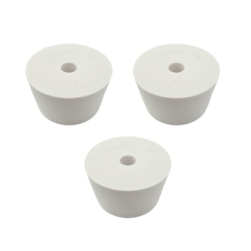 FastRack Drilled Rubber Stopper (#10-3 Pieces) | Solid Rubber Stopper Bungs for use with Fermentation Airlock | Durable Carboy Bung |Tapered Bung for Corking Home Brewing Glass Carboys - Image 1
