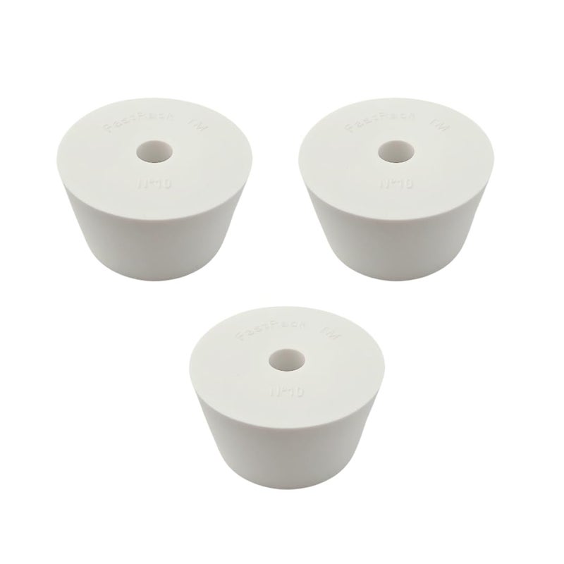 FastRack Drilled Rubber Stopper (#10-3 Pieces) | Solid Rubber Stopper Bungs for use with Fermentation Airlock | Durable Carboy Bung |Tapered Bung for Corking Home Brewing Glass Carboys - Image 4