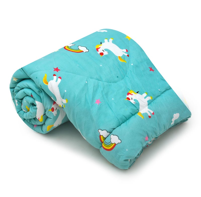 RUSTIC LINEN Super Soft Microfiber Printed Single Comforter 200 GSM Quilted Comforter/Duvet/Quilt, Single (60X90 inches) (Sky Blue) - Image 3