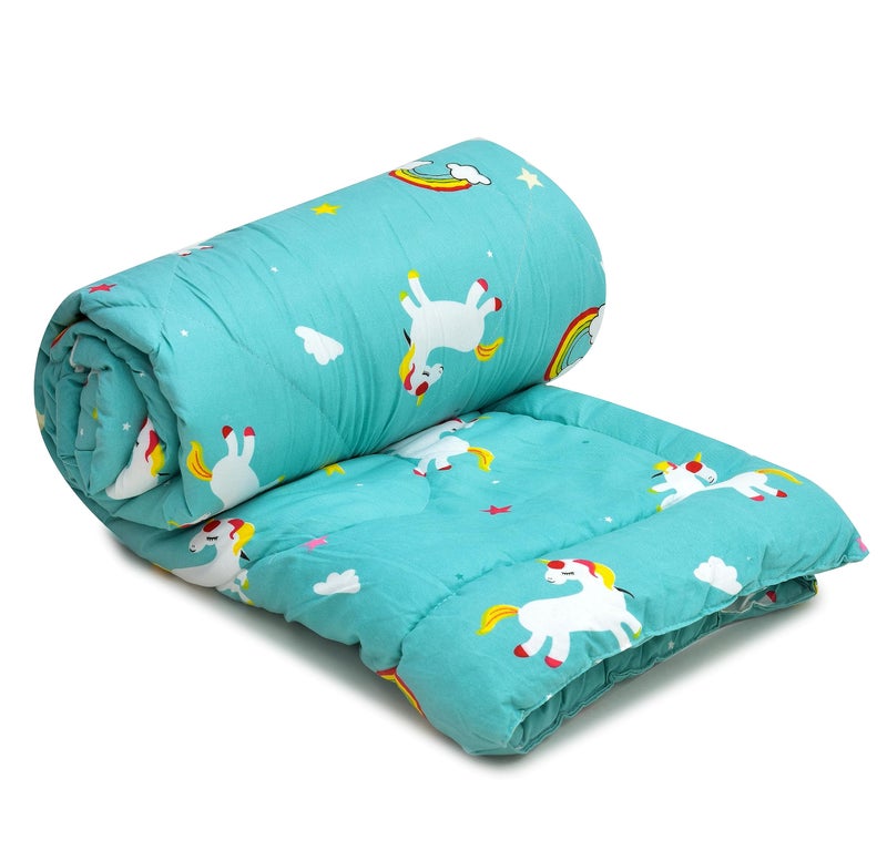 RUSTIC LINEN Super Soft Microfiber Printed Single Comforter 200 GSM Quilted Comforter/Duvet/Quilt, Single (60X90 inches) (Sky Blue) - Image 2