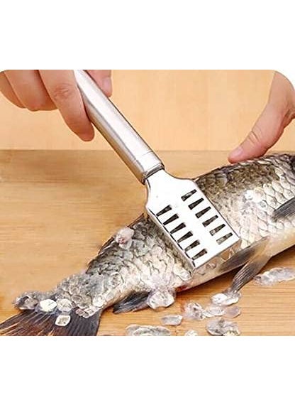 Pass Pass pass pass Stainless Steel Fish Scale Remover Cleaner Fish Scaler Pack of1  - Image 2