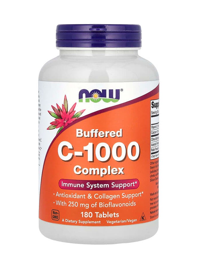 Now Foods Buffered C-1000 Complex With 250mg Of Bioflavonoids - 180 Tablets - Image 1