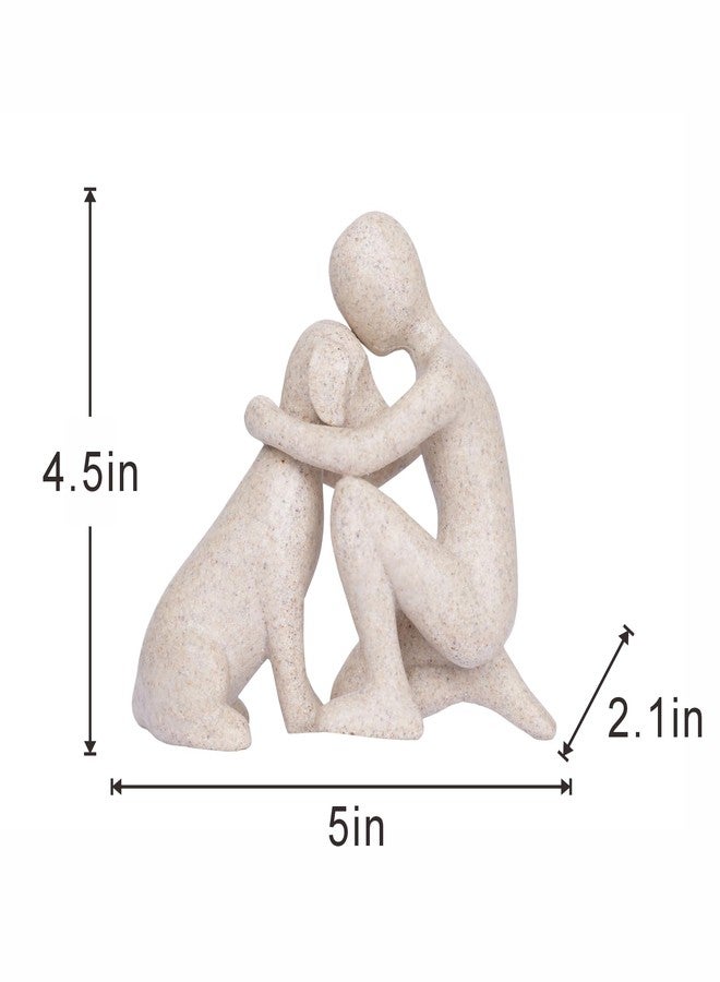 Dawbun Dog Sculpture Home Decor Man and Dog Statue Pet Memorial Gift for Pet Loss Emotional Friendship Figurine for Dog Lover Resin Animal Decor Ornament Memory Gift for Pet Lovers - Image 2