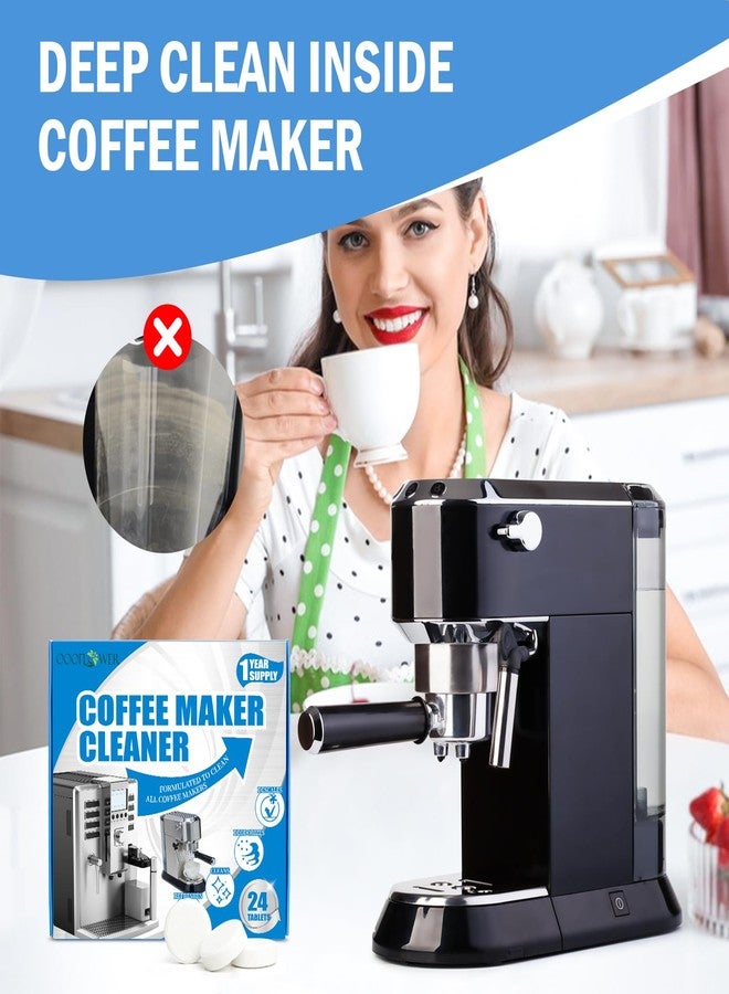 OOOFLOWER 24-Pack Coffee Machine Cleaner Descaler Tablets, Descaling & Deep Cleaning Tabs for Coffee Pot & Coffe Machine, Effective Limescale Remover for Home, Office Use - Image 3