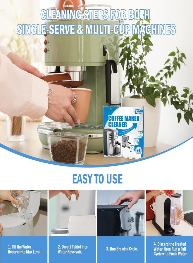 OOOFLOWER 24-Pack Coffee Machine Cleaner Descaler Tablets, Descaling & Deep Cleaning Tabs for Coffee Pot & Coffe Machine, Effective Limescale Remover for Home, Office Use - Image 4