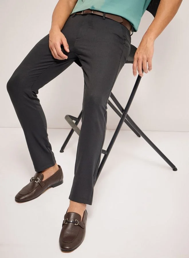 THE BEAR HOUSE Men's 4 Way Stretch Formal Trouser Versatile Office and Travel Pants Comfortable Fit for Everyday Use Easy to Style Bottomwear for Work Weekend and Outings