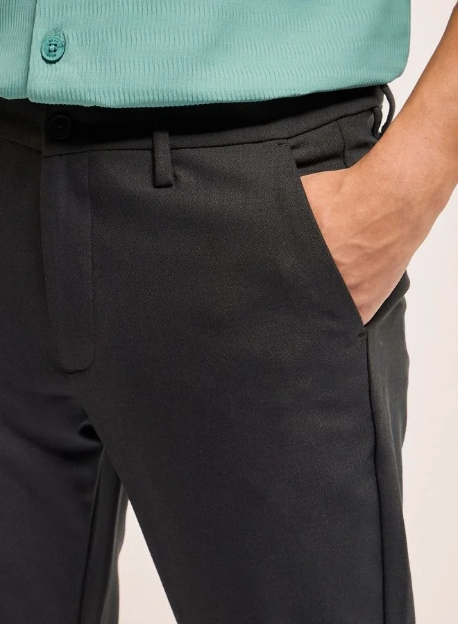 THE BEAR HOUSE Men's 4 Way Stretch Formal Trouser Versatile Office and Travel Pants Comfortable Fit for Everyday Use Easy to Style Bottomwear for Work Weekend and Outings