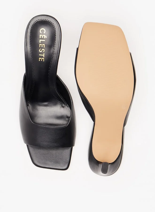 سيليست Women's Solid Slip-On Sandals with Stiletto Heels