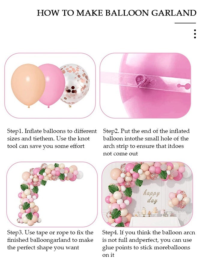 DUNISO 132 قطعة من بالونات DIY إكليل هاواي الصيفي للحفلات الاستوائية فلامنغو ديكور الحفلات أوراق النخيل الوردي الساخن الكروم الأخضر بالونات إكليل مثالية لحفلات استقبال المولود الجديد وحفلات الزفاف وحفلات أعياد الميلاد - Image 5