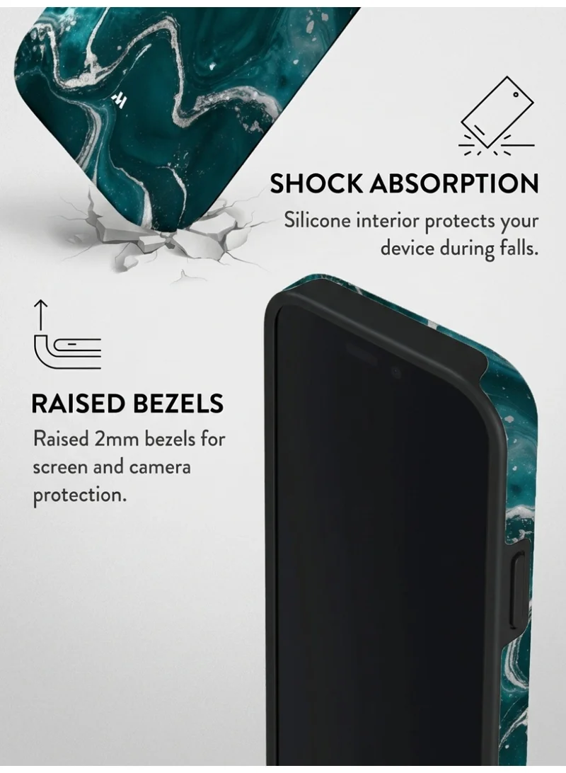 Mobcos Mobcos iPhone 17 Pro Max Teal Marble Mobcos iPhone 17 Pro Max Teal Marble Premium Case Compatible with Hybrid Dual-Layer Hard Shell + Silicone Protection - Scratch-Resistant Shockproof Mobile Cover  | Best Price UAE