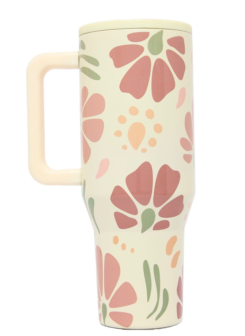Prickly Pear Stainless Steel Water Bottle 40 Oz Hydrator Abstract Floral  - Image 4