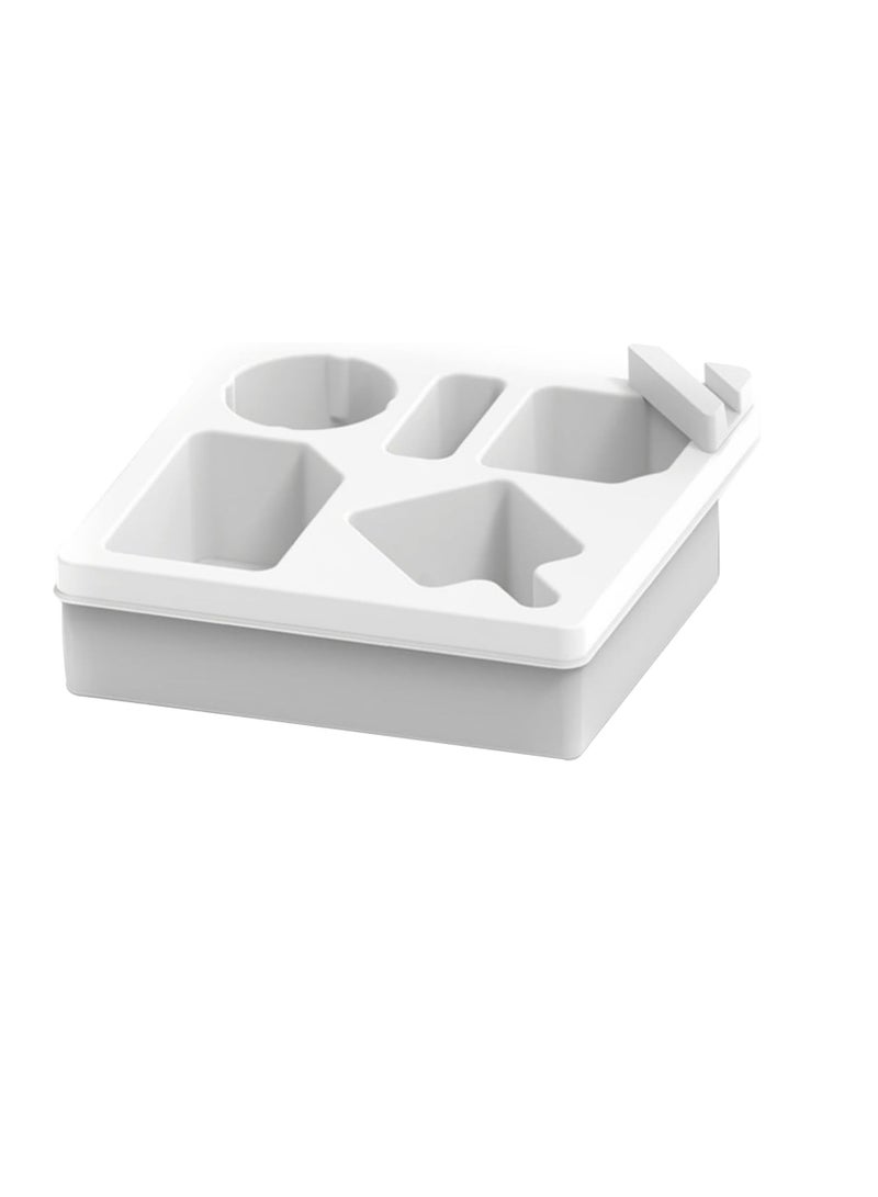 general Splash-proof sofa tray with rotating phone slot, soft silicone sofa storage for snacks, beverages, and remote control (white)） - Image 1