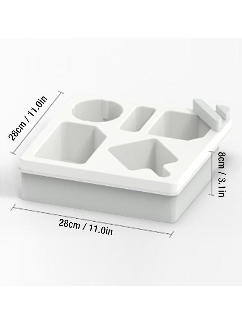 general Splash-proof sofa tray with rotating phone slot, soft silicone sofa storage for snacks, beverages, and remote control (white)） - Image 4