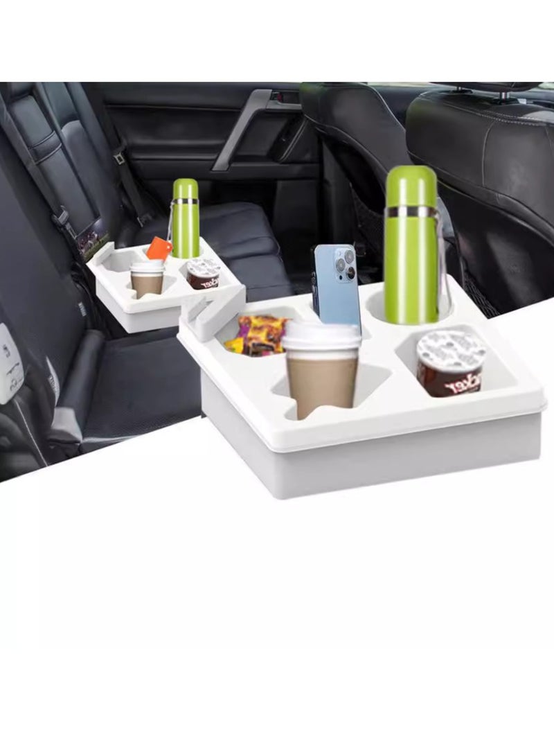 general Splash-proof sofa tray with rotating phone slot, soft silicone sofa storage for snacks, beverages, and remote control (white)） - Image 5