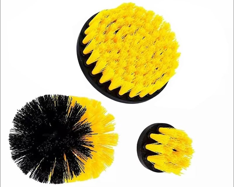 Inditrust Multifunctional Cleaning Scrubbing Plastic Brush Kit with 1/4" Hex Shank for Drill Attachment (Drill NOT Included) (3 Piece Set) - Image 5