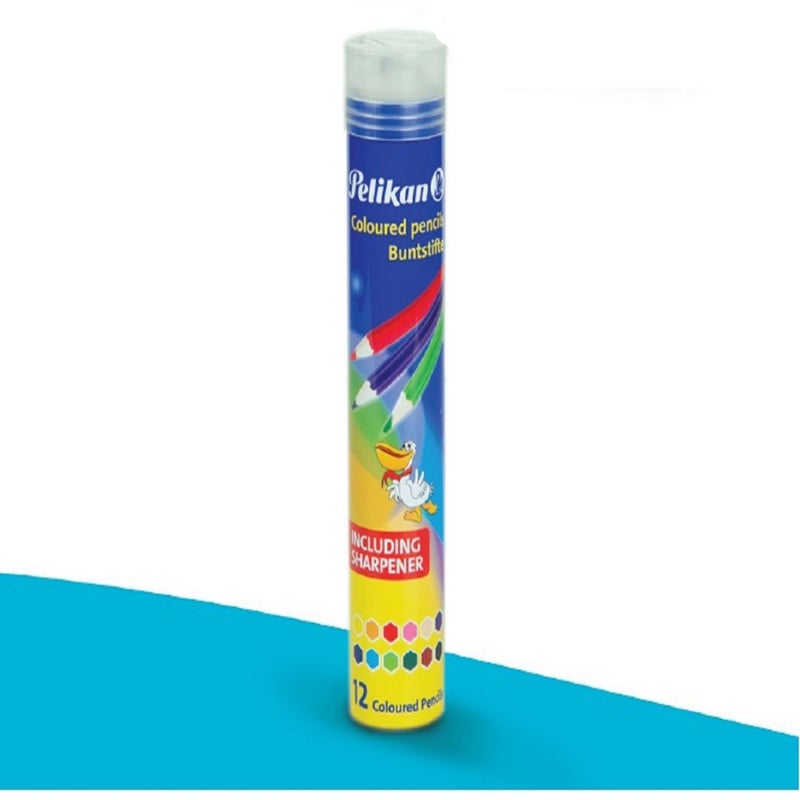 Pelikan 12-Piece Colored Pencil Set in Cylinder Tube with Sharpener