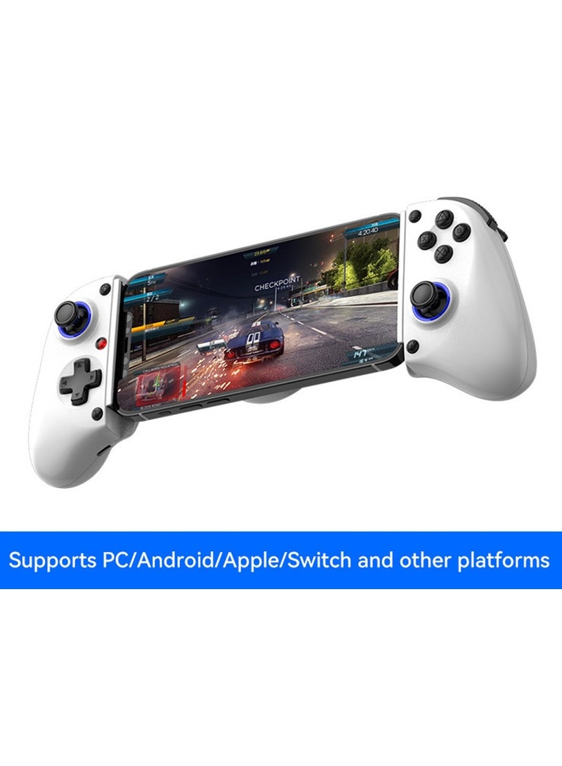 Classic Wireless Gamepad D11 Stretch Bluetooth Gaming Controller Hall Linear Trigger 3D Joystick Dual Motor Vibration Turbo Burst Function Support Android iOS PC Switch White - Image 2