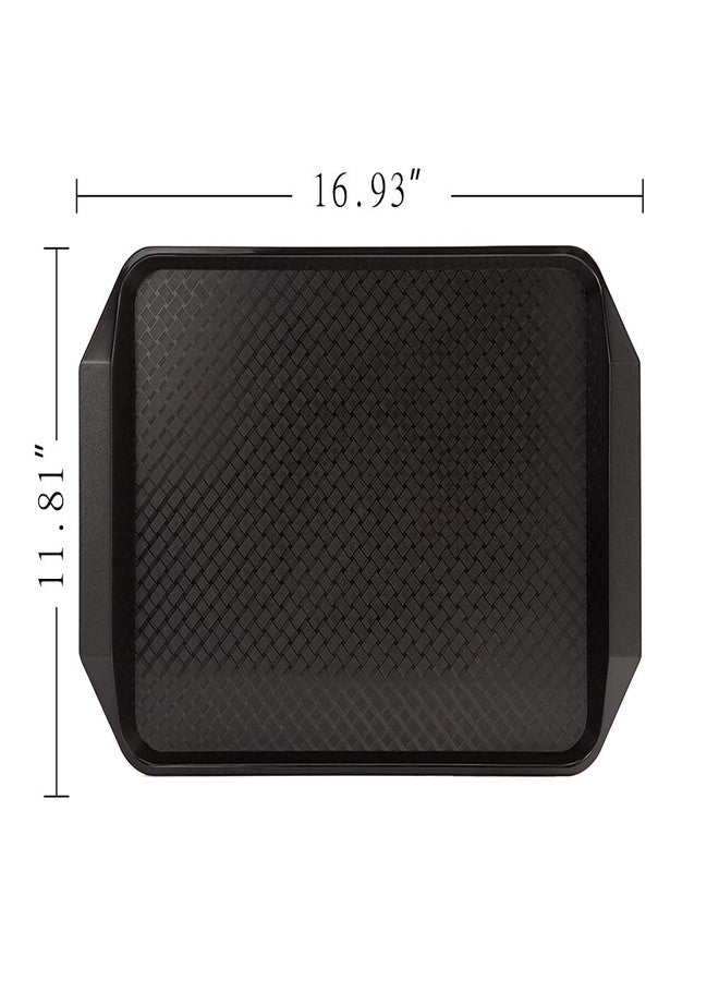 Eslite Plastic Fast Food Serving Tray,16.95 by 11.82-Inch,Set of 12 (Black) - Image 5