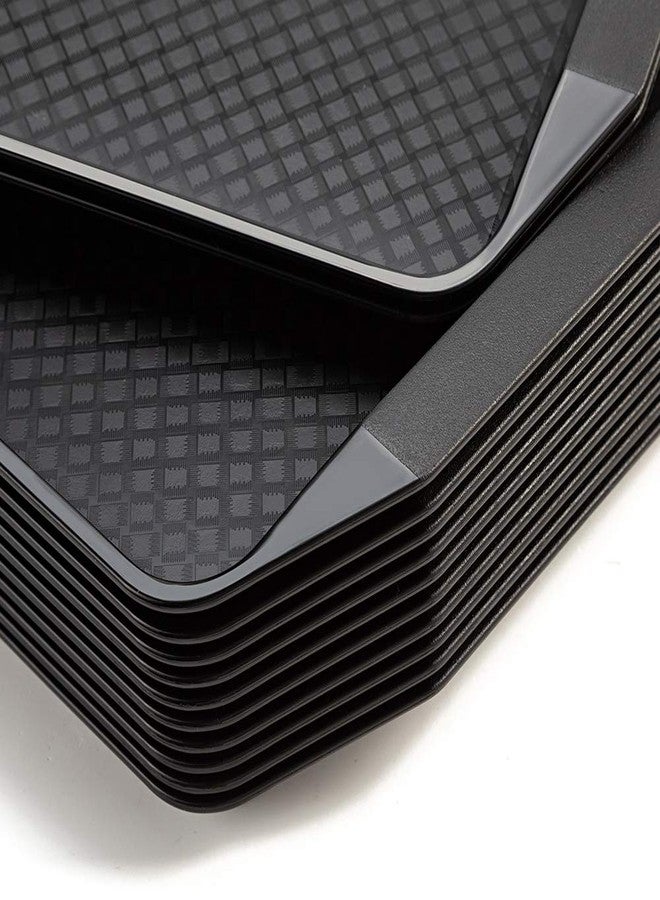 Eslite Plastic Fast Food Serving Tray,16.95 by 11.82-Inch,Set of 12 (Black) - Image 2