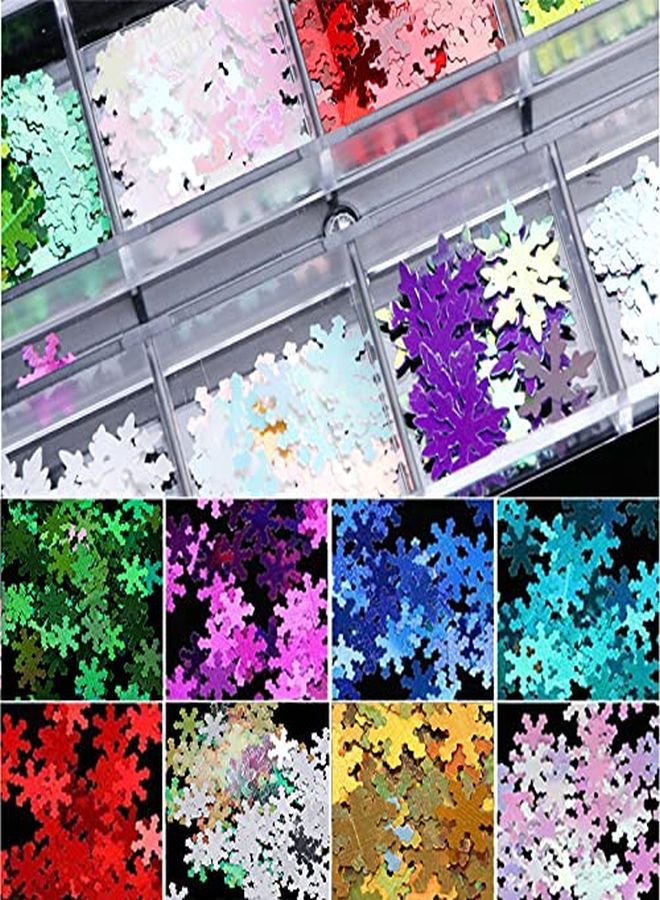 EBANKU 4 Boxes Christmas Snowflake Nail Sequins Glitter Holographic Laser Snowflakes Flake Nail Glitter Confetti Tree Sparkly Nail Sequin For Acrylic Nail Craft Decoration  - Image 3