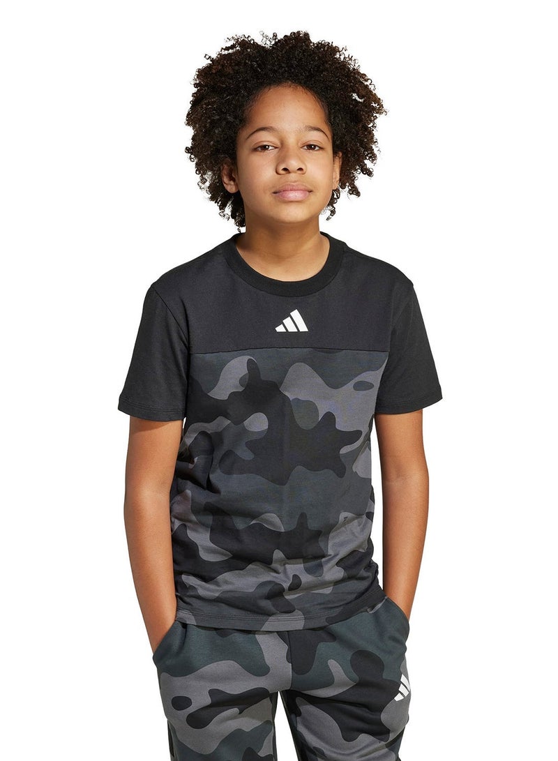Adidas J كامو تي           أسود/أبيض - Image 3