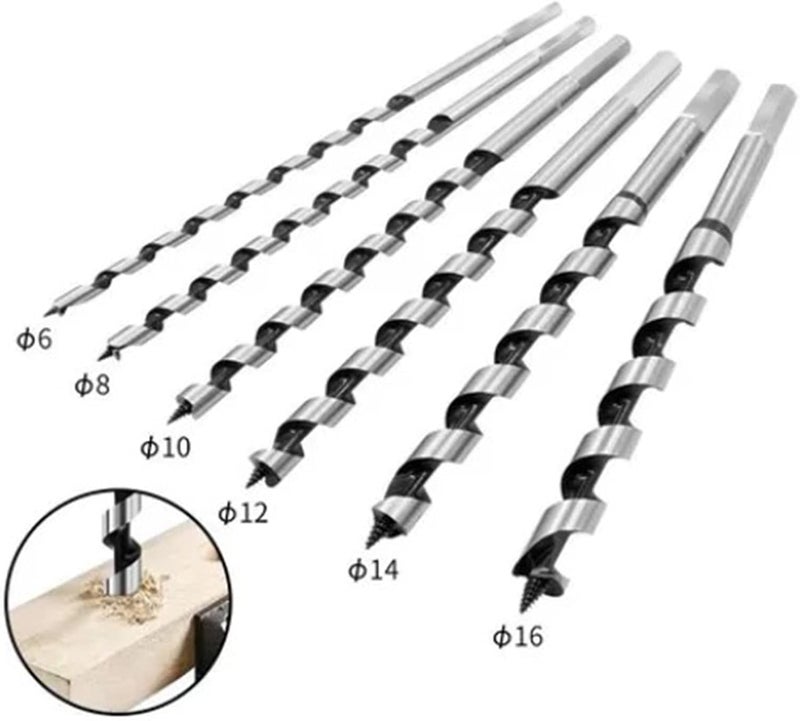 Changing environment compatible 6PCS Auger Drill Bit, High Carbon Steel Woodworking Auger Drill Bit, Auger Tool for Drilling, Woodworking, Suitable for All Kinds Of Wood Simple upgraded construction Wide range compatible material N/S/C nationwide deliver Quick available purchase options Regular scheduled transit Salt mist resistant Advanced minimal build Comfortable to use Quick use-switch compatible build Pre-stock well-packed goods High positive ratings Fit all Gulf countries Gulf popular simple design Premium quality Trendy varied sizing alternatives Extra part combo compatible Available in multiple sizes Newest model Varied dimensions Long term daily option All condition fit Affordable fast purchase options Easy handling optimized design Carefully selected solid material - Image 4