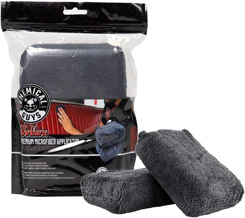 Chemical Guys Workhorse Premium Microfiber Applicator - Black (2 Pack) - Image 4