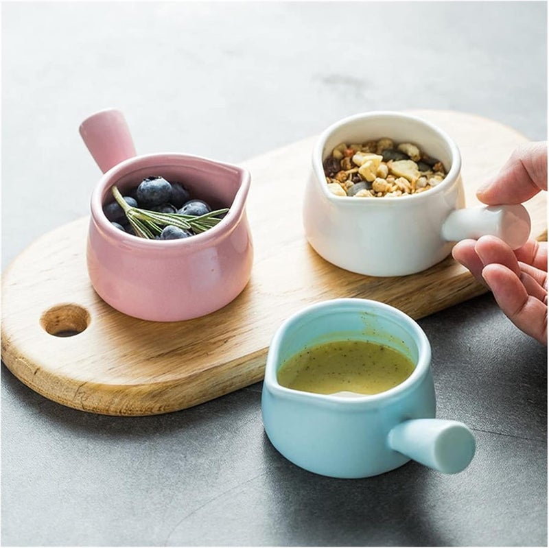 Sauce Boat Ceramic Saucepan Milk Jug Cookware Kitchen Cookware Pot Jam Bowl Milk Cup with Handle Sugar Bowls Gravy Boat,Green - Image 3